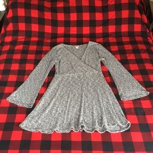 Mossimo Wrap Dress with Flare Sleeve in Gray